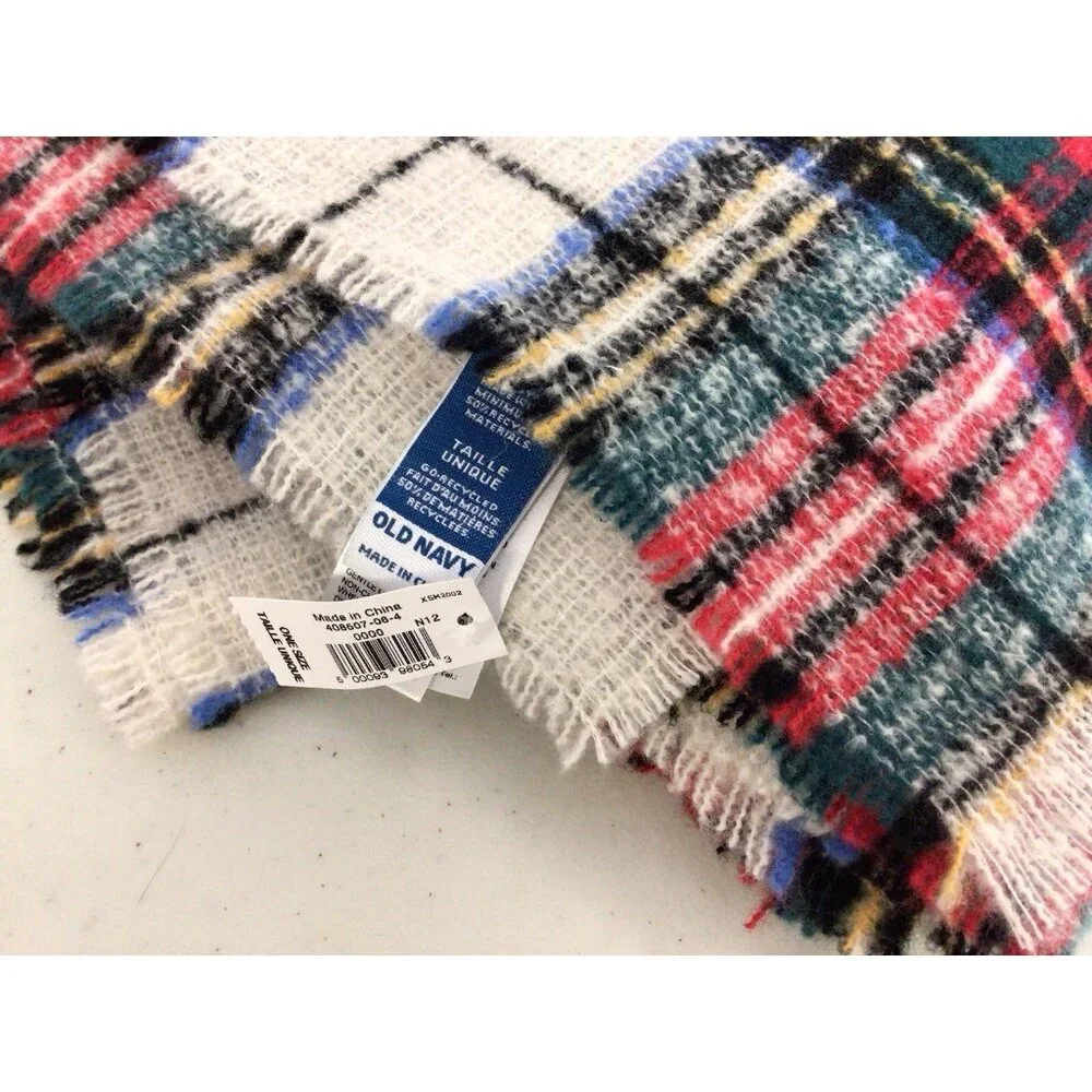 Old Navy Plaid Winter Scarf New